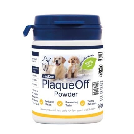 ProDen PlaqueOff Powder for Dogs & Cats, Tartar & Bad Breath Remover 100% Natural Teeth Cleaner and Plaque Remover 60 g